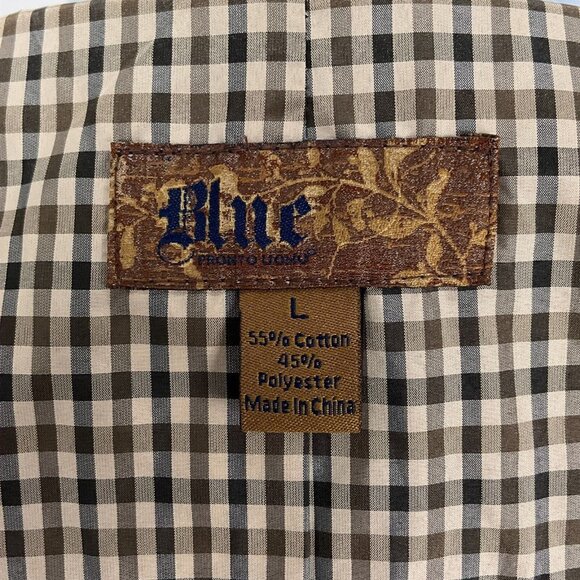 Blue Pronto Uomo Blazer Men‎ Large Black Tan Corduroy Retro Rock Casual Jacket - Picture 7 of 14